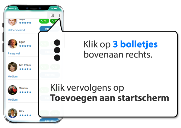 android: Onlinemediums.nl instellen als app op Mobiel