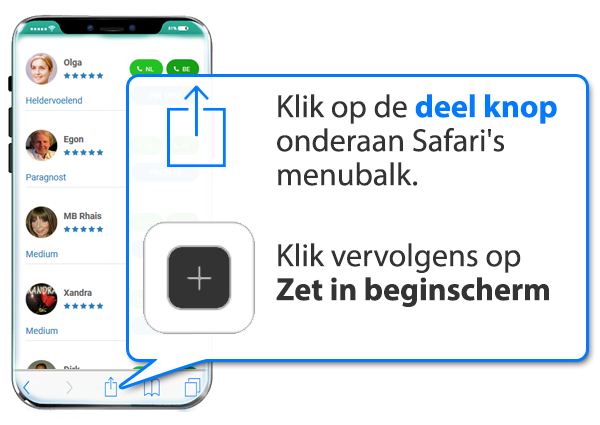 iphone en ipad: Onlinemediums.nl als app instellen op Mobiel